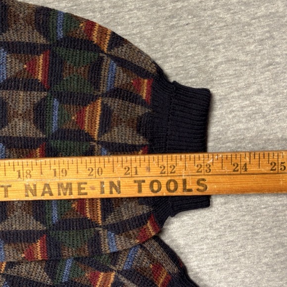 VTG Tricots St Raphael Sweater Mens Large Wool Abstract Geometric Knit Uruguay - Picture 9 of 10